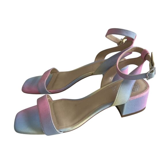 VINCE CAMUTO Pastel Ombré Kitten Heels Sandals Size 8.5 - Picture 5 of 9